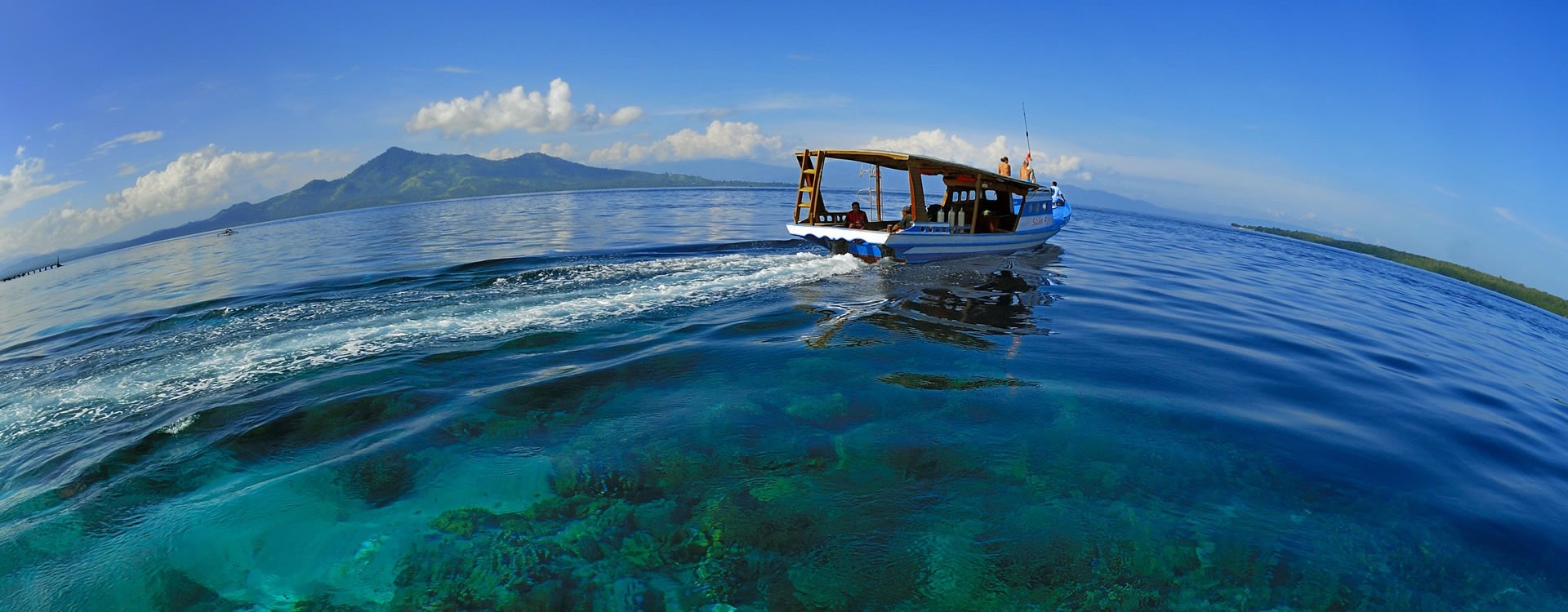 Boat at Bunaken Island in Indonesia